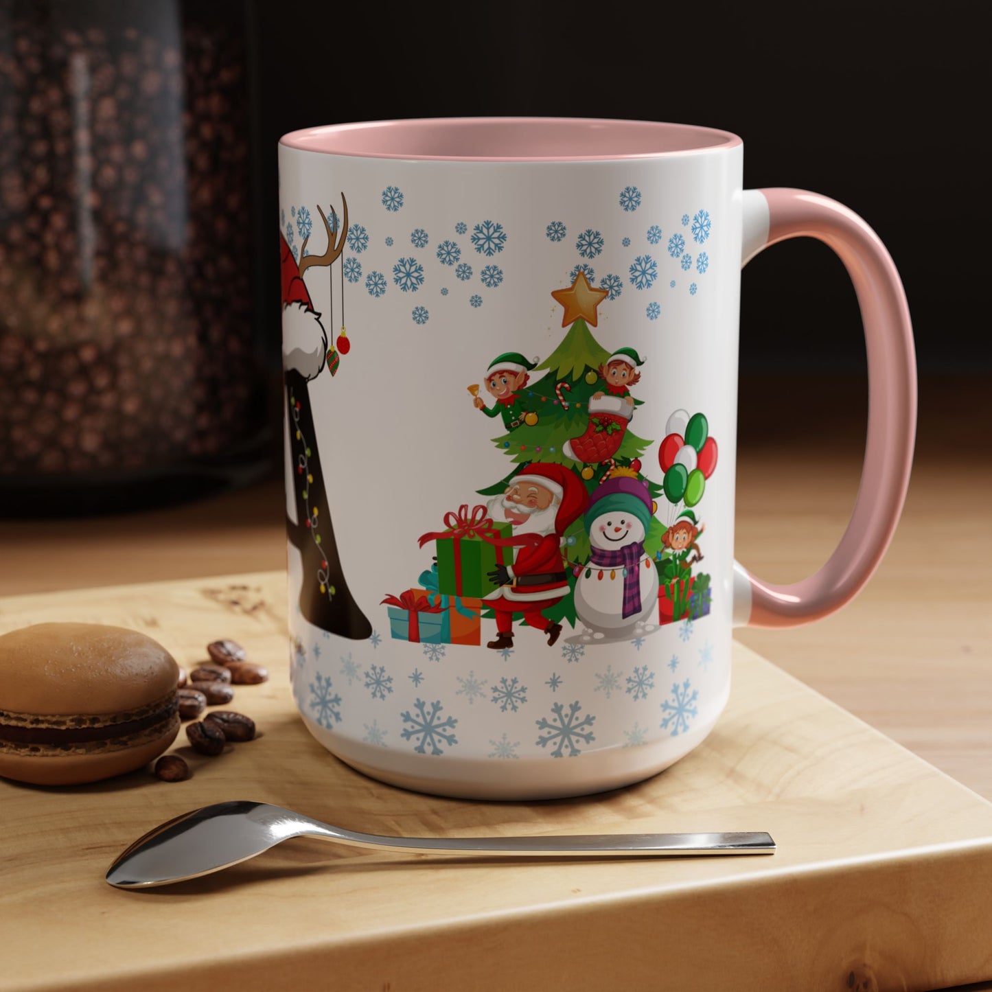 Christmas Letter A for Aaron, Customizable - Accent Coffee Mug (11, 15oz)