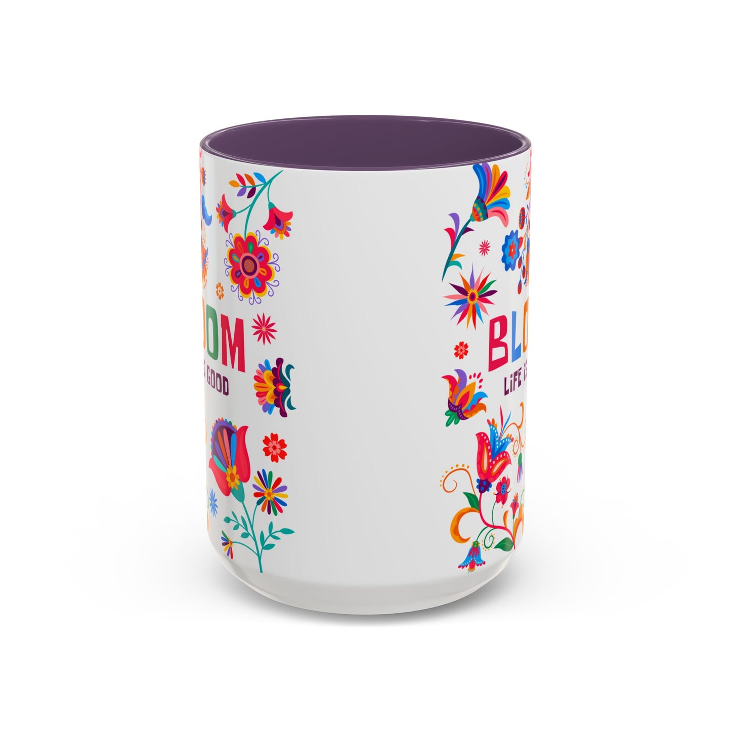 Colorful Floral Accent Coffee Mug - Bloom Life is Good - 14082