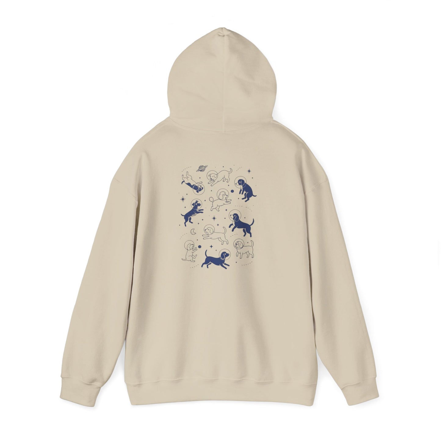 Dog in Space Hoodie – Space Puppy Graphic Hooded Sweatshirt, Unisex Heavy Blend™ - 14679