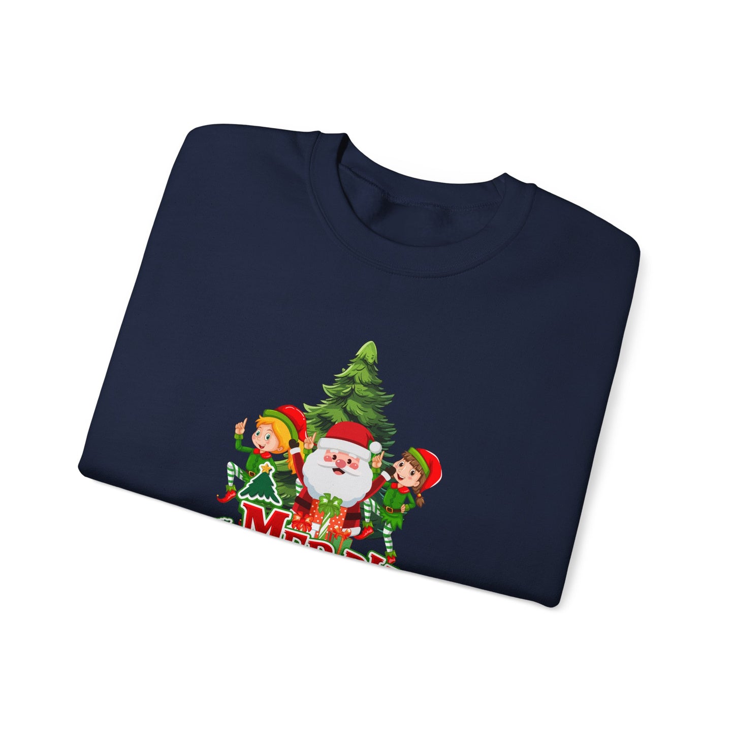 Santa & Elves, Merry Christmas - Unisex Heavy Blend™ Crewneck Sweatshirt - 10545