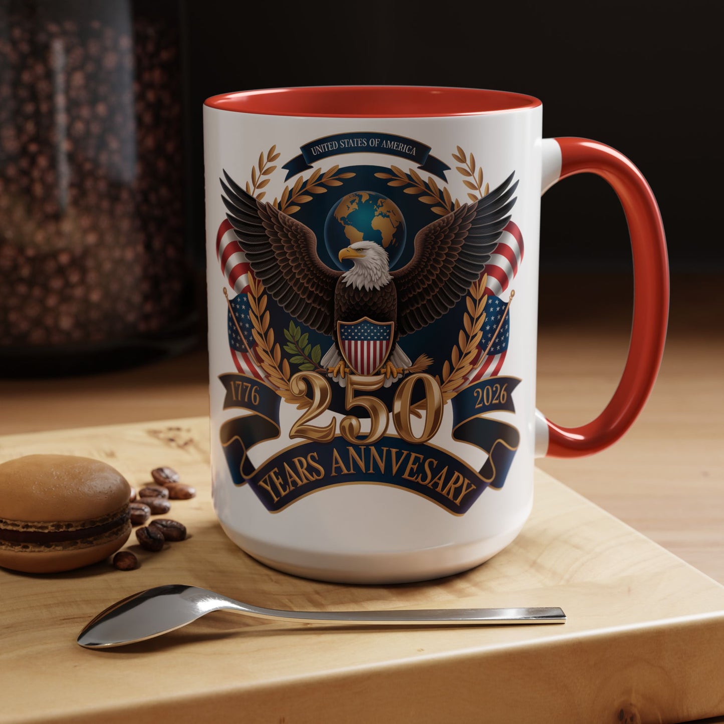 250th Anniversary Eagle Coffee Mug — Patriotic 1776–2026 Commemorative Accent Mug - 14871