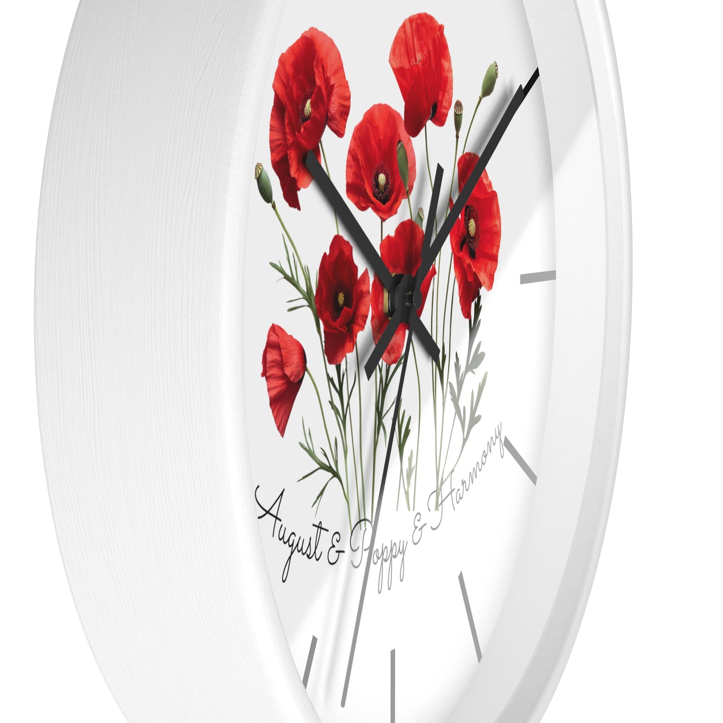 Happy Birthday August, Poppy - Wall Clock