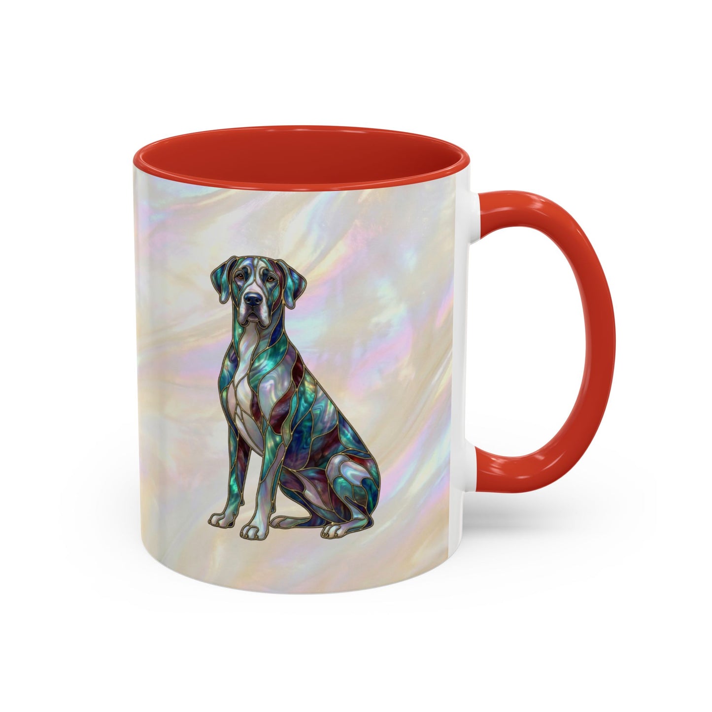 Personalized Great Dane Dog Mug — Stained Glass Design (11/15 oz) - 14550