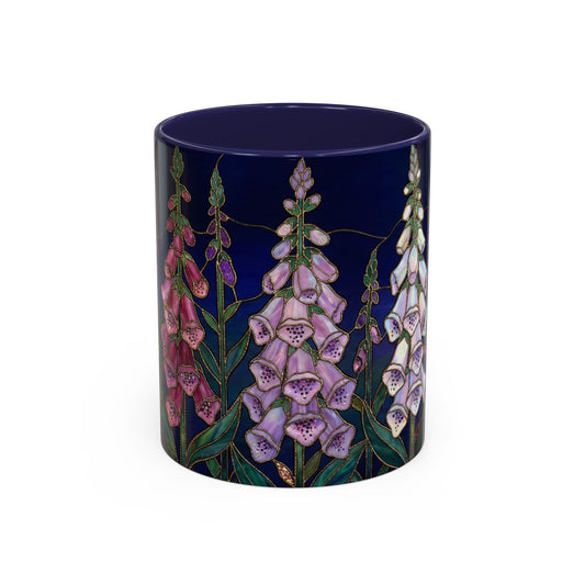 Foxglove Floral Coffee Mug — Stained Glass Design (11/15oz) - 14565