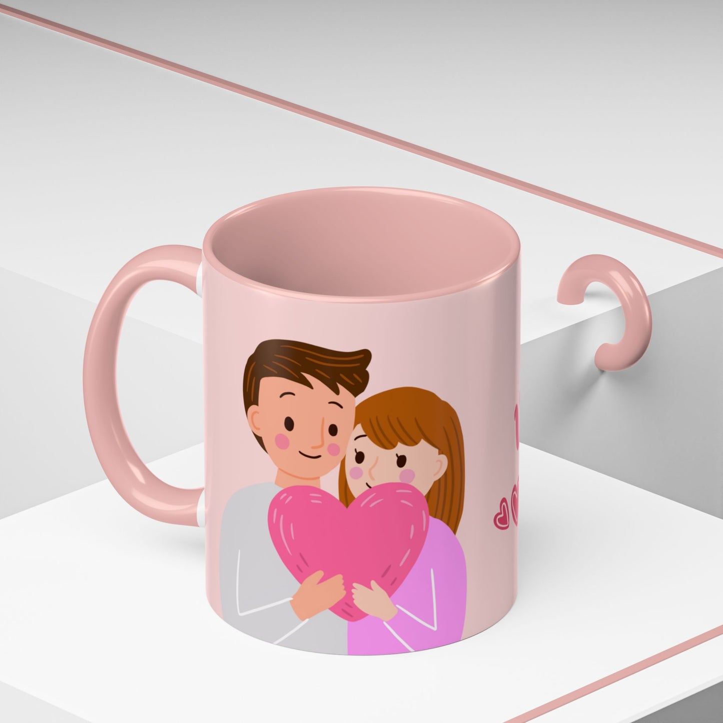 Couple, Happy Valentine's Day - Accent Coffee Mug (11, 15oz) - 11130
