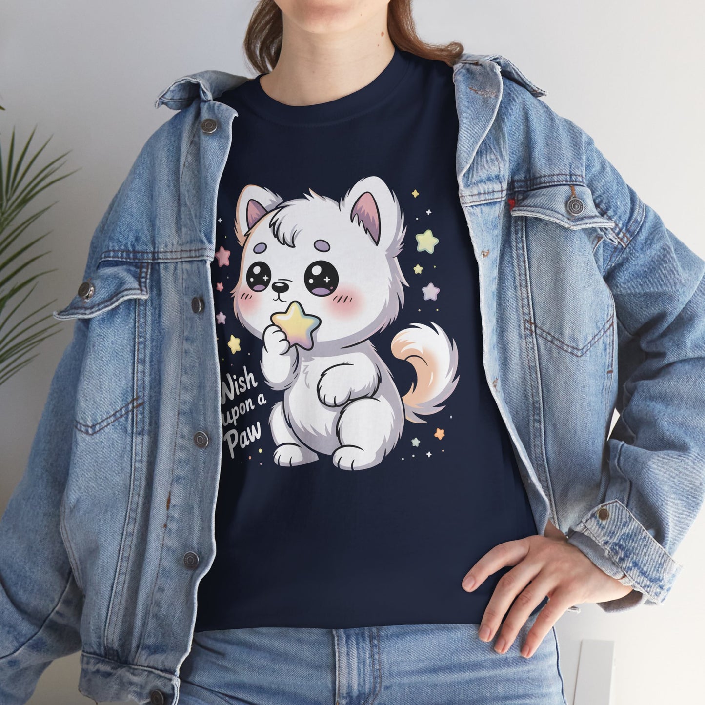 Cute Kitten T-Shirt – “Wish Upon a Paw” Kawaii Cat Tee Gift - 14851