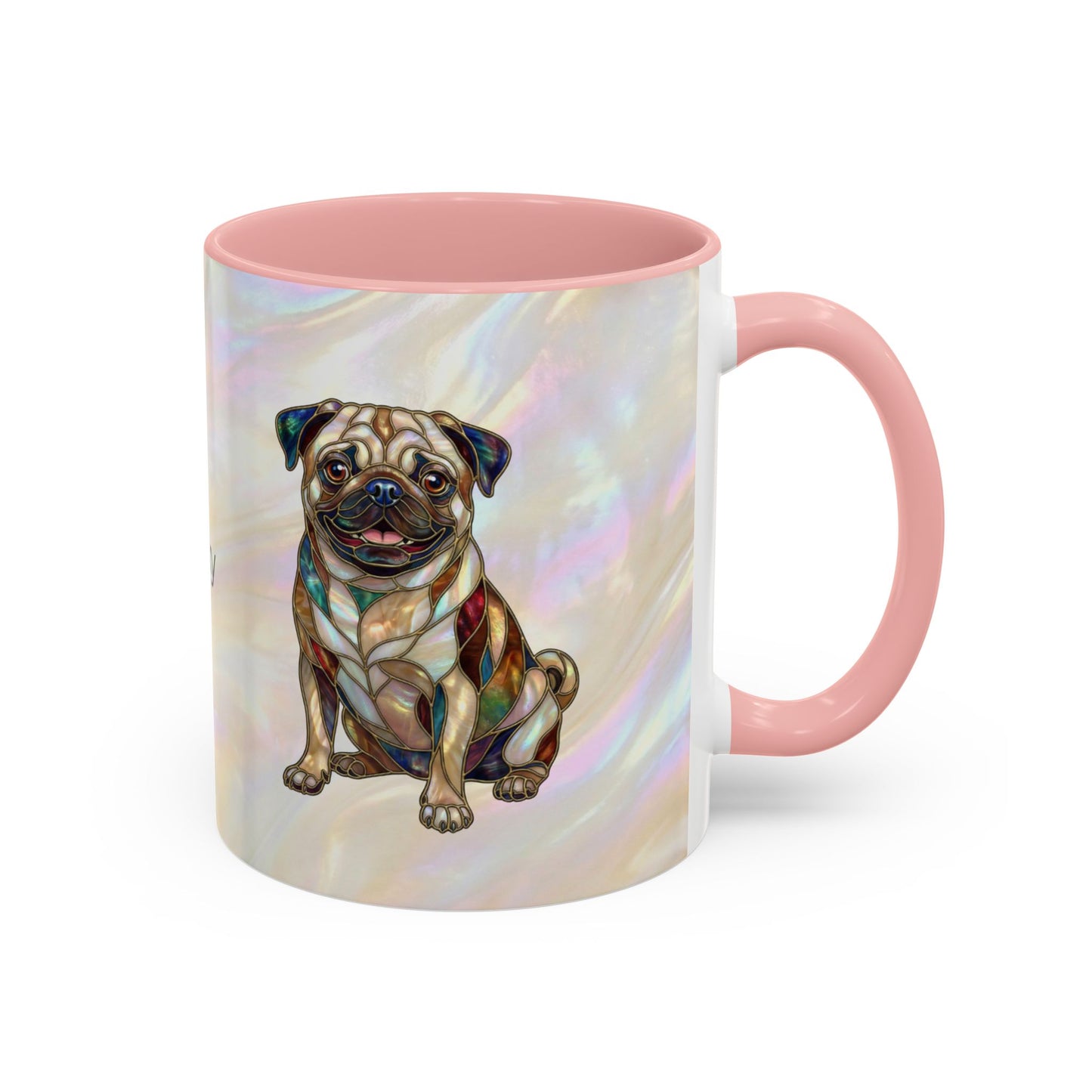 Pug Accent Coffee Mug –  Stained Glass Design (11/15oz) - 14547