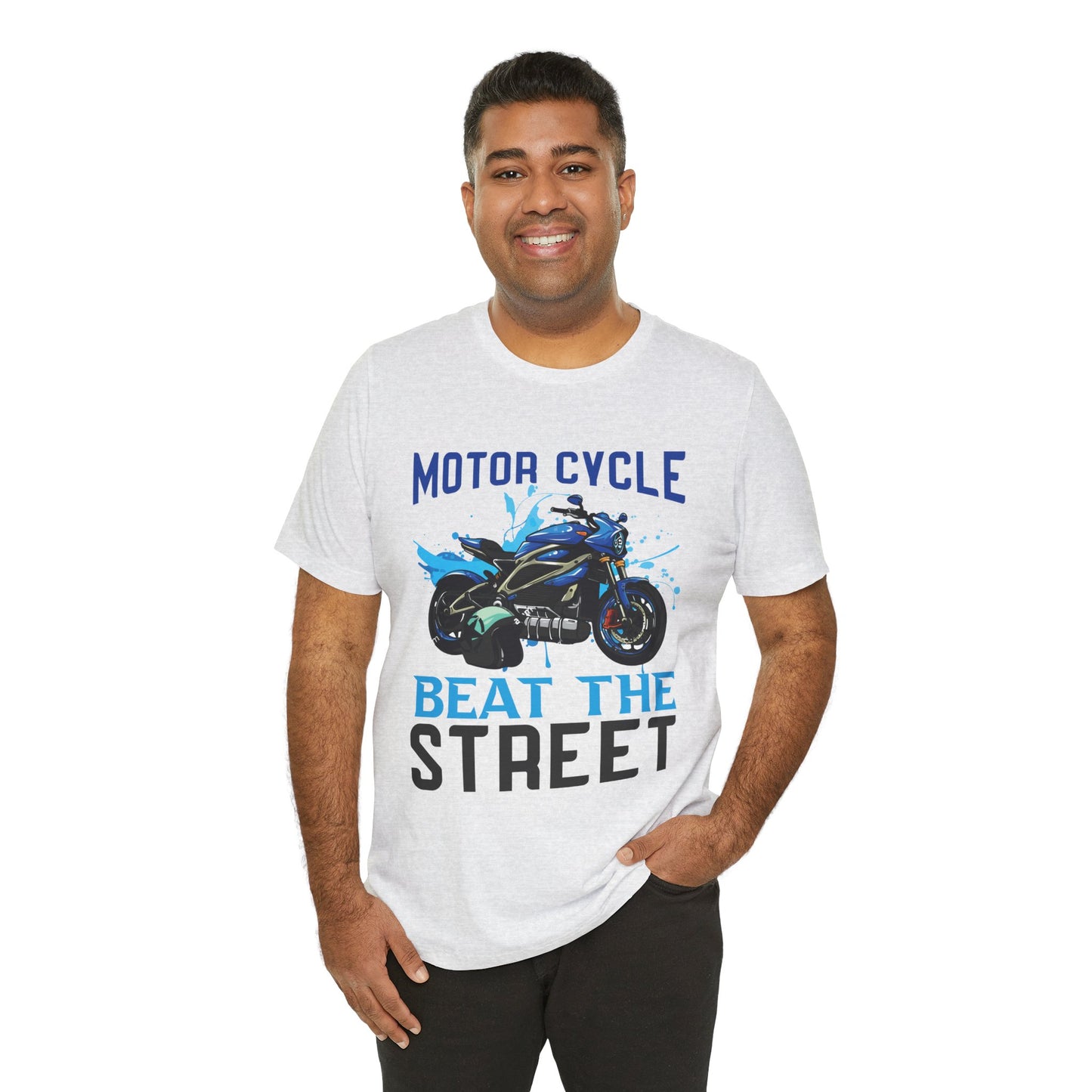 Motorcycle, Beat The Street - Unisex Jersey Short Sleeve Tee - 13596