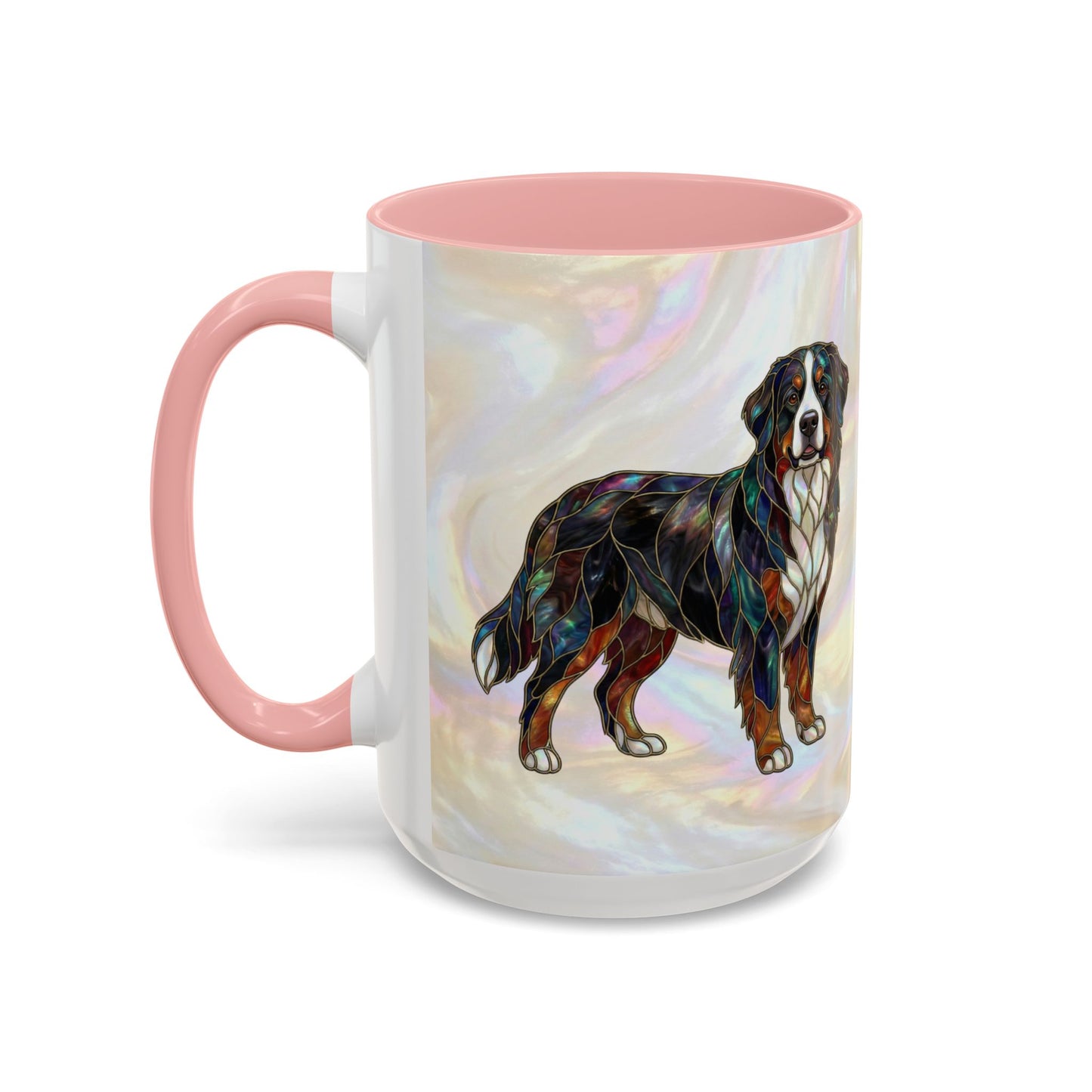 Bernese Mountain Dog Accent Coffee Mug — Stained Glass Design (11/15 oz) - 14617