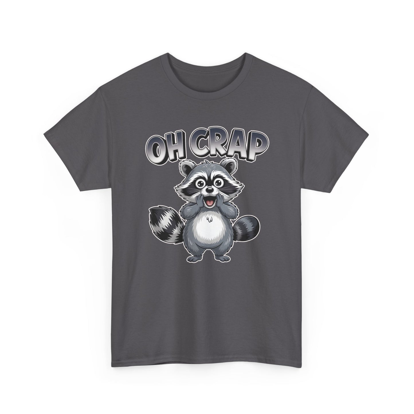 Funny Raccoon T-Shirt – “Oh Crap” Cute Meme Reaction Animal Tee Gift - 14855