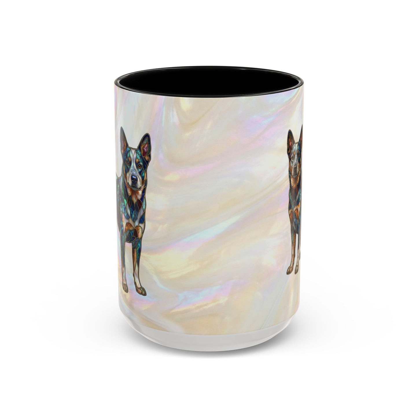 Australian Cattle Dog Accent Mug — Stained Glass Design (11/15oz) - 14613