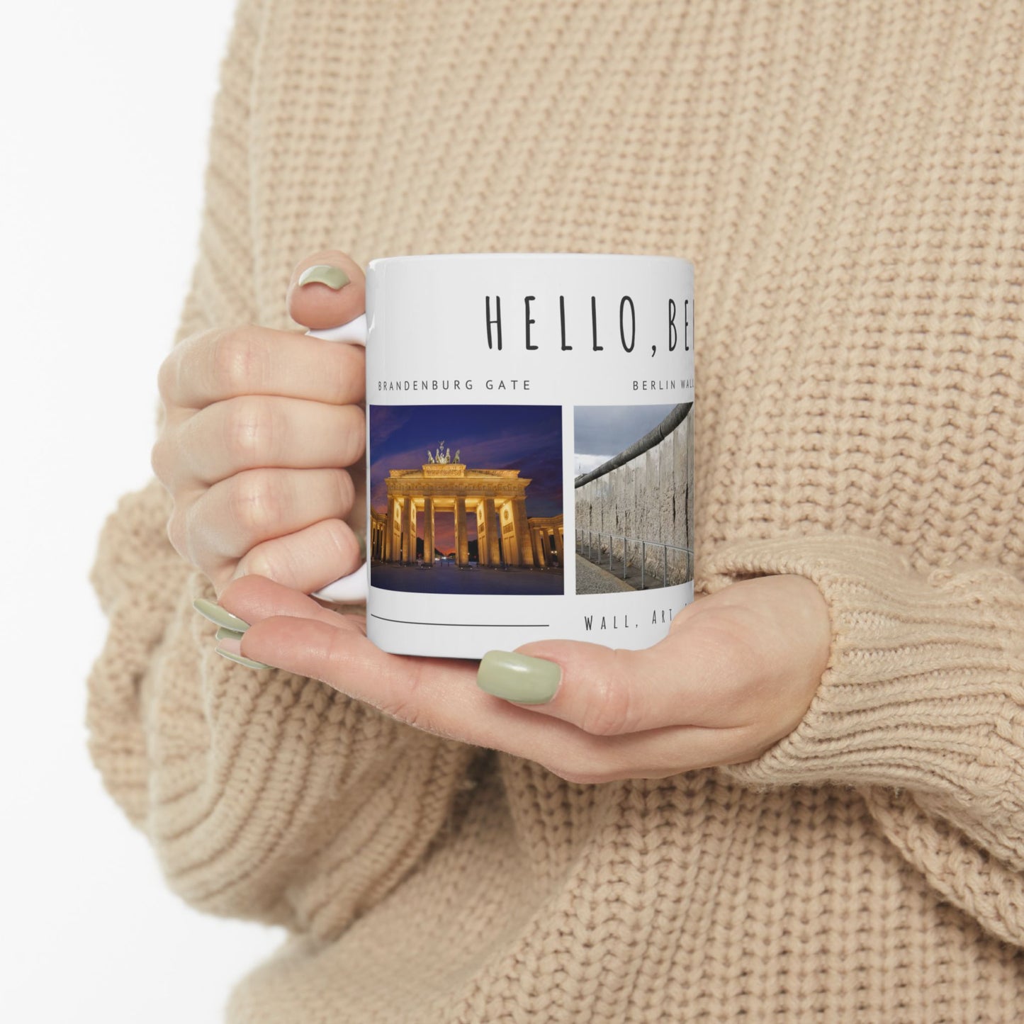 Hello Berlin! Ceramic Travel Mug with Cityscape Design - Perfect Gift for Travelers and History Lovers - 12015