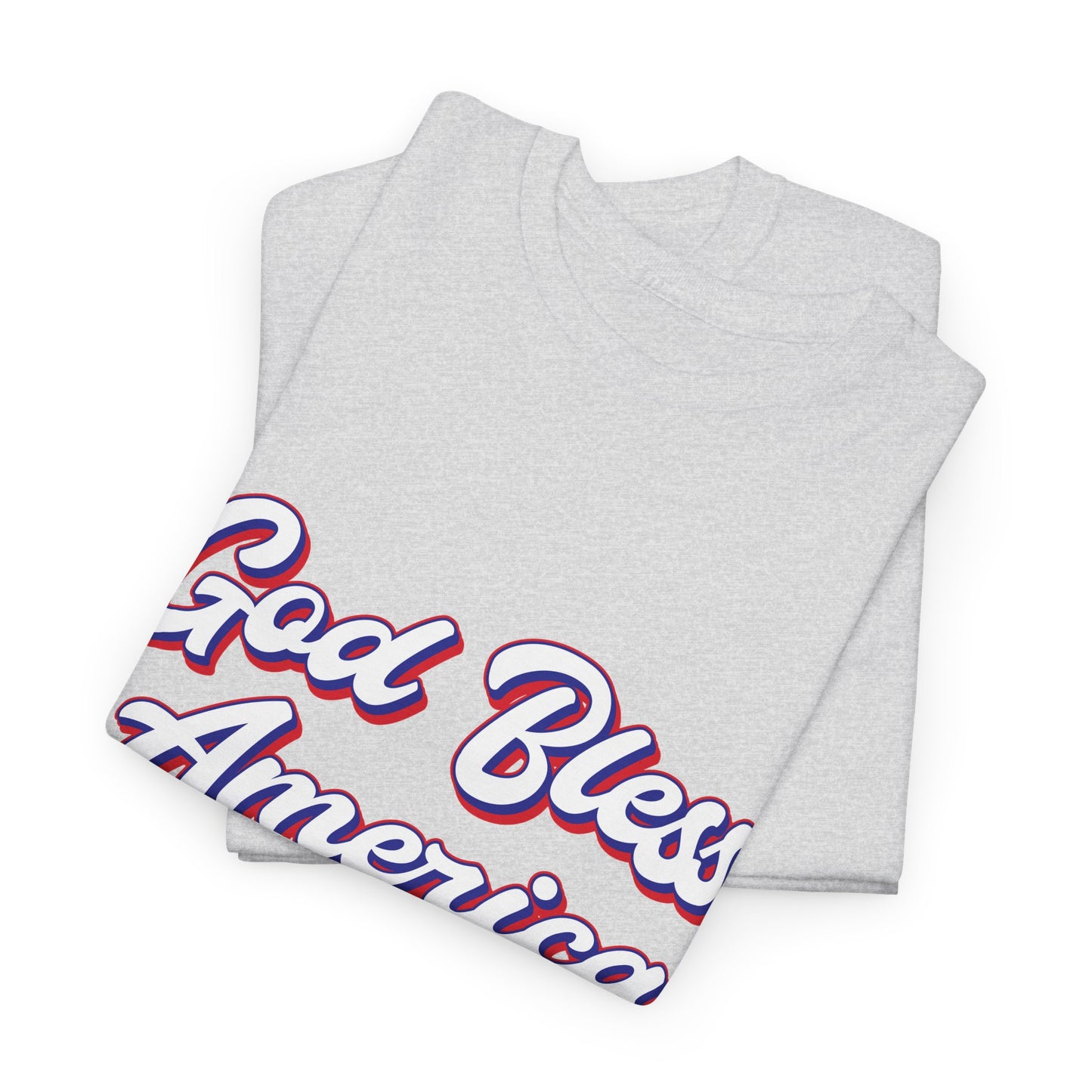 God Bless America Unisex Heavy Cotton Tee | Patriotic Shirt, American Pride Apparel, 4th of July Outfit, Gift for Veterans, Summer - 13655