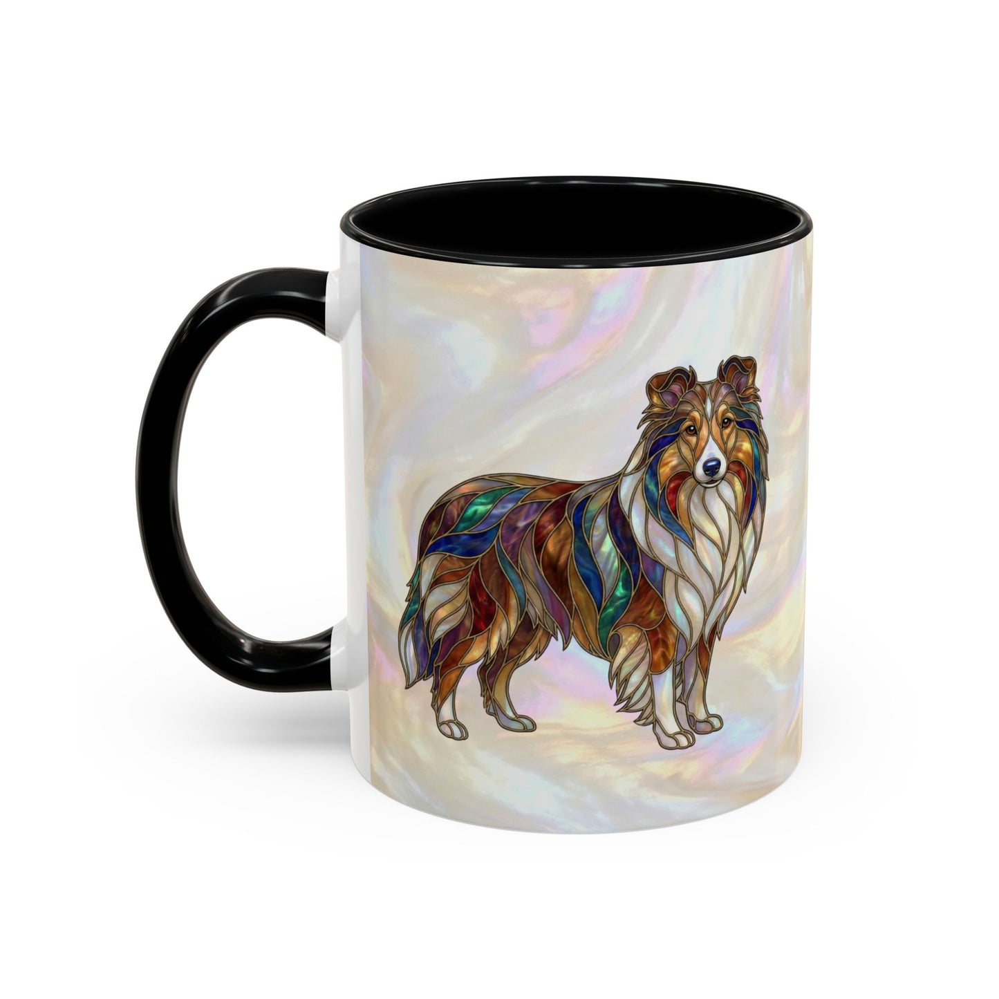 Sheltie Accent Coffee Mug – Stained Glass Design 11/15oz - 14645