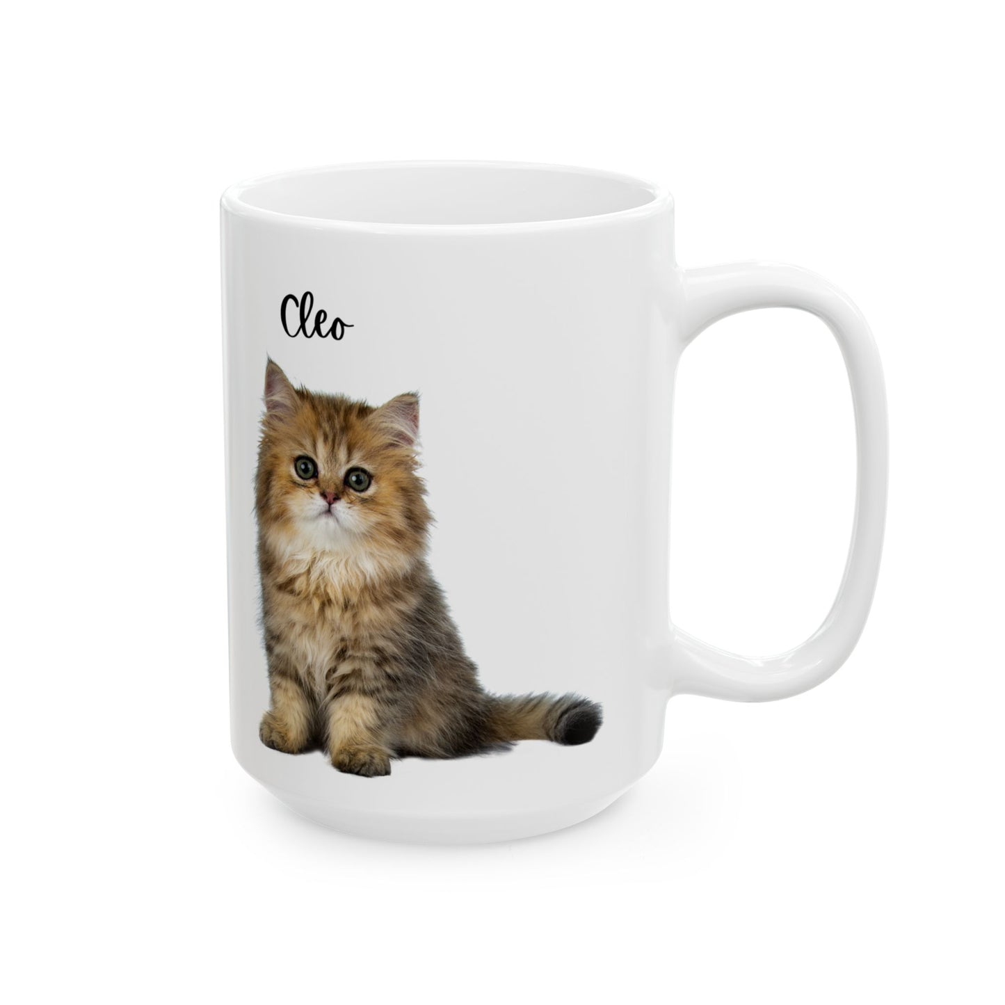 Cute Cat Ceramic Mug - Personalized Pet Lover Gift for Cat Owners, Coffee Cup, Cat Lover Mug, Customized Mug, Funny Animal Gift - 14202