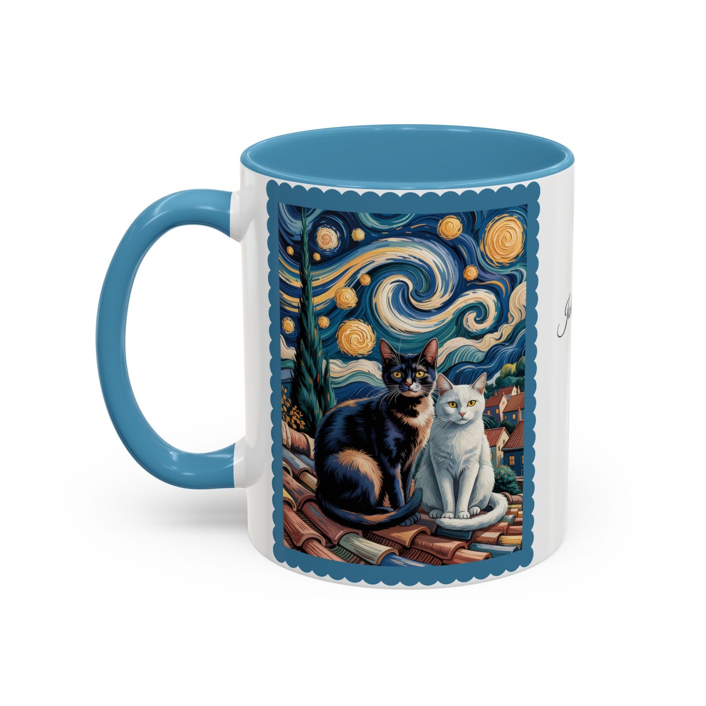 Van Gogh Inspired Cat Art Mug – Valentine’s Gift for Cat Lovers, 11oz / 15oz Coffee Mug - 14763