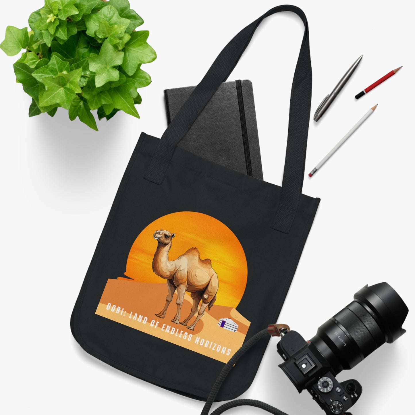 Gobi: Land of Endless Horizons - Organic Canvas Tote Bag