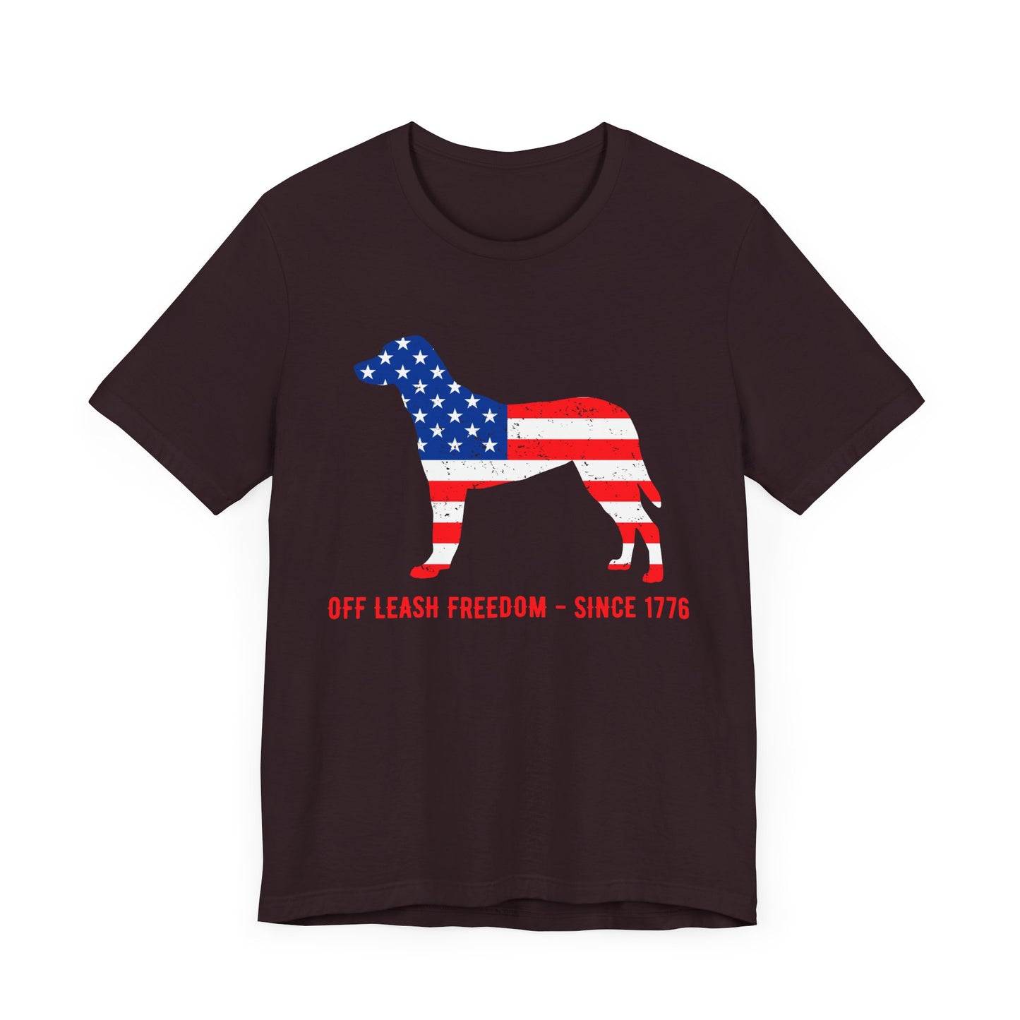 Patriotic Dog Lover Tee | Off Leash Freedom T-shirt, Dog Graphic Shirt, Fourth of July Gift, Casual Wear, Pet Lover Apparel - 13790