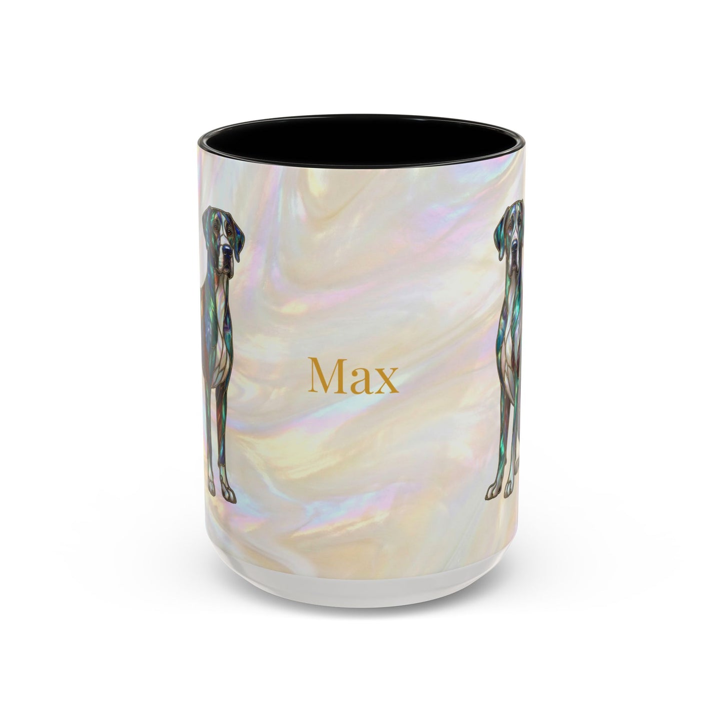 Personalized Great Dane Dog Mug — Stained Glass Design (11/15 oz) - 14550