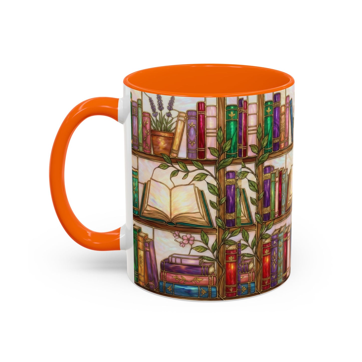 Bookish Accent Coffee Mug — Stained Glass Design (11/15 oz) - 14528