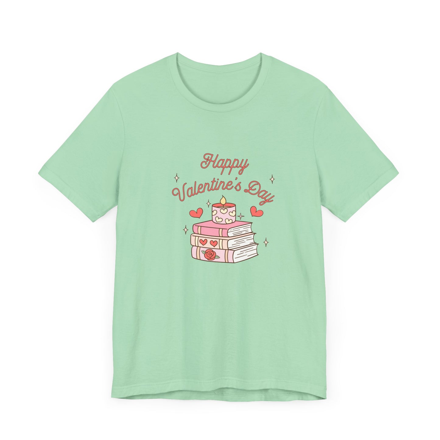 Books, Happy Valentine's Day - Unisex Jersey Short Sleeve Tee - 11572