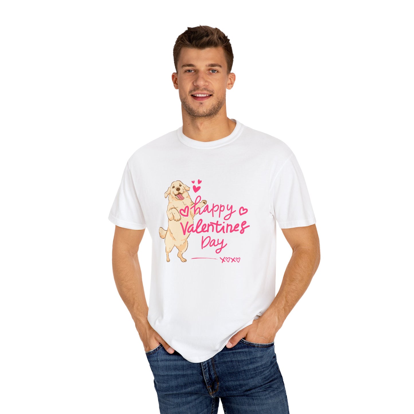 Dog, Happy Valentine's Day, XoXo - Unisex Garment-Dyed T-shirt - 11573