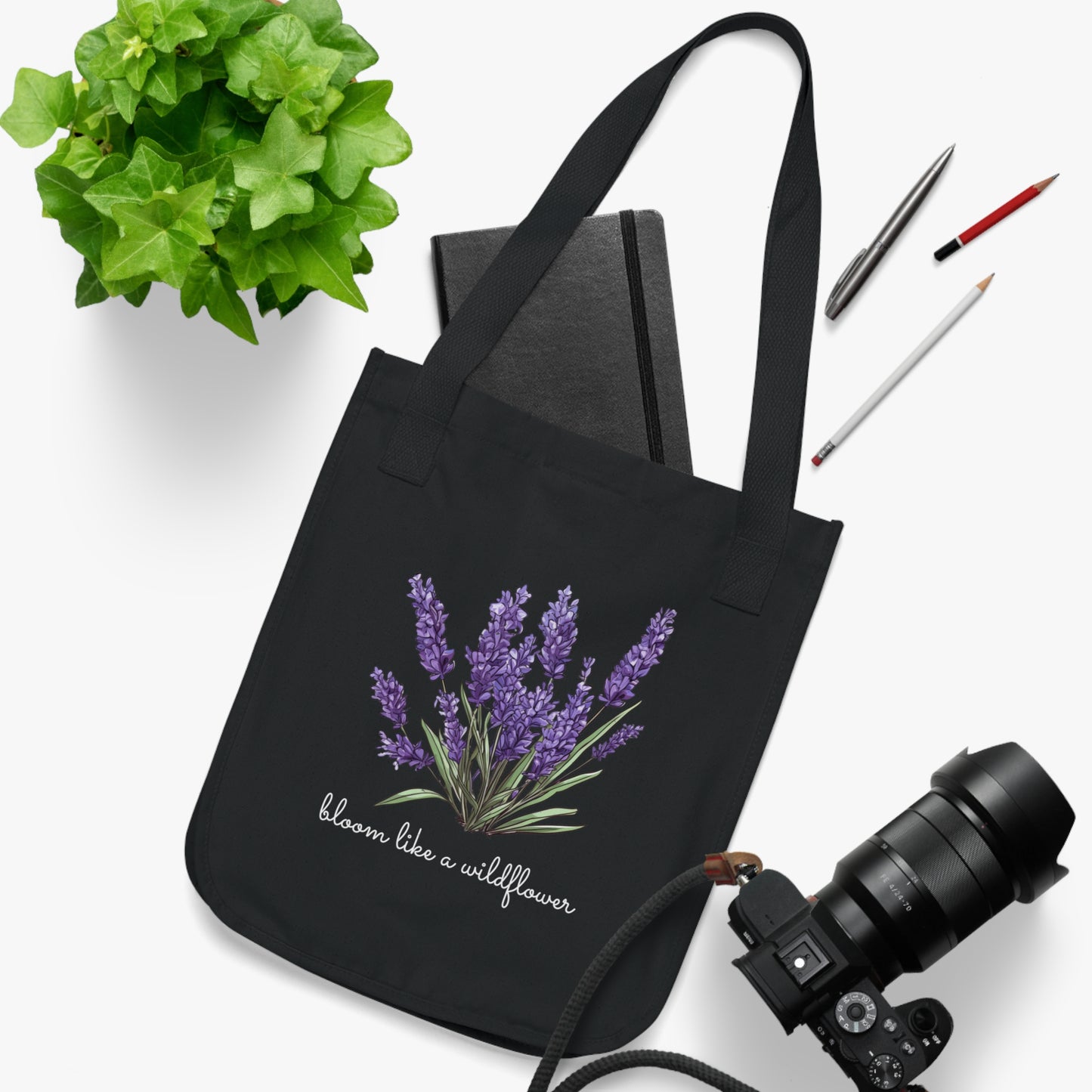 Bloom Like A Wildflower - Organic Canvas Tote Bag - 10162