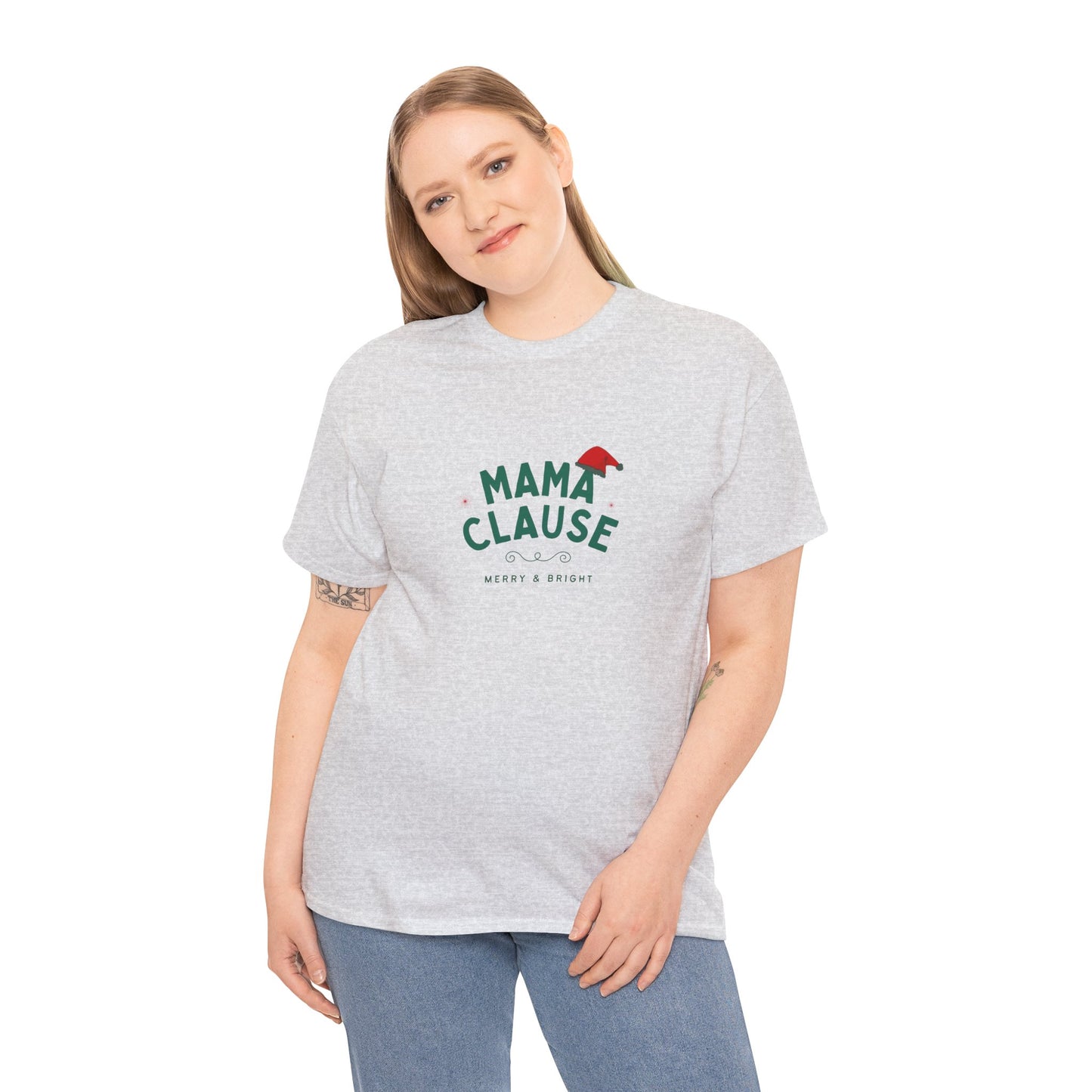 Mama Clause, Merry & Bright - Unisex Heavy Cotton Tee - 10493