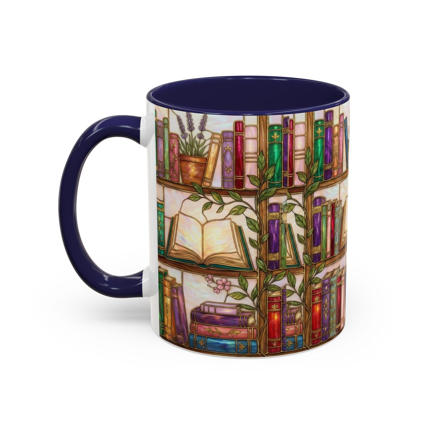 Bookish Accent Coffee Mug — Stained Glass Design (11/15 oz) - 14528