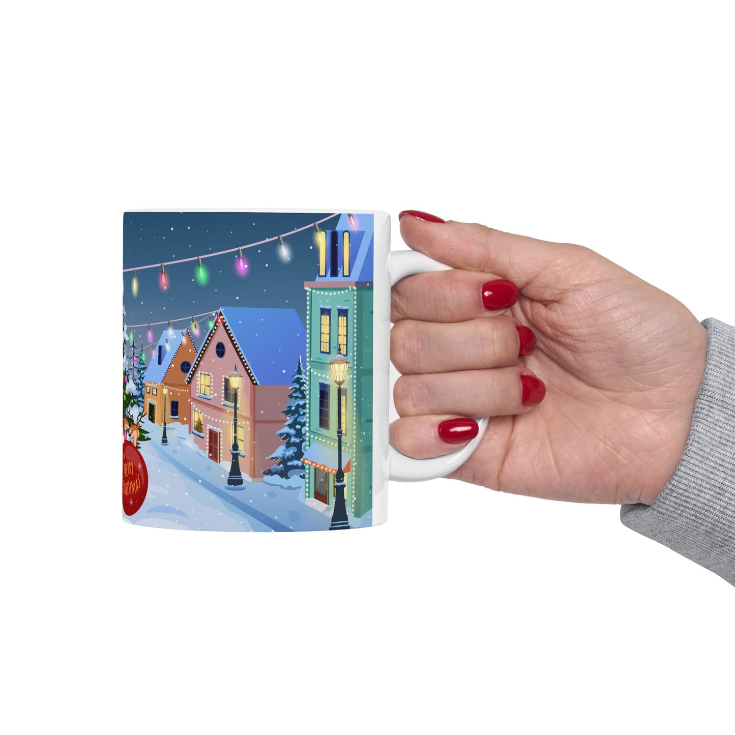 Christmas Night On the Street - Ceramic Mug, (11oz, 15oz) - 10452