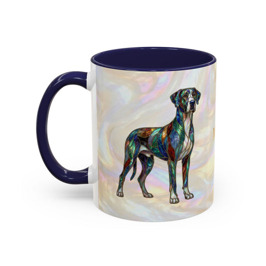 Personalized Great Dane Dog Mug — Stained Glass Design (11/15 oz) - 14550