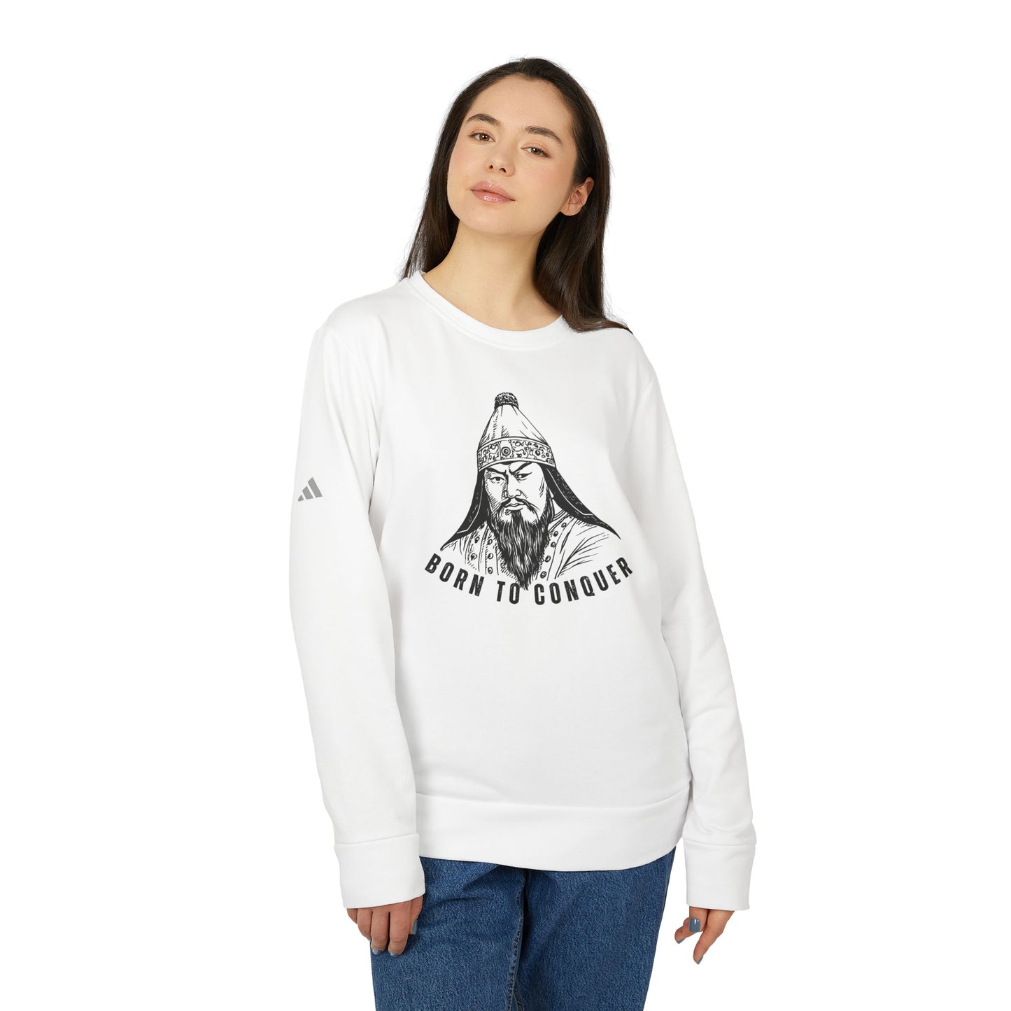 Mongolia: Chinggis Khan, Born To Conquer - Adidas Unisex Fleece Crewneck Sweatshirt - 10740