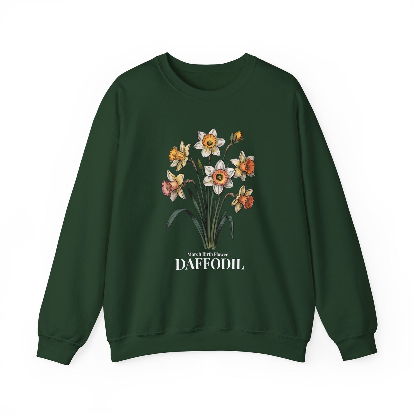 March Birth Flower Daffodil Sweatshirt — Vintage Botanical Floral Crewneck Gift - 14824