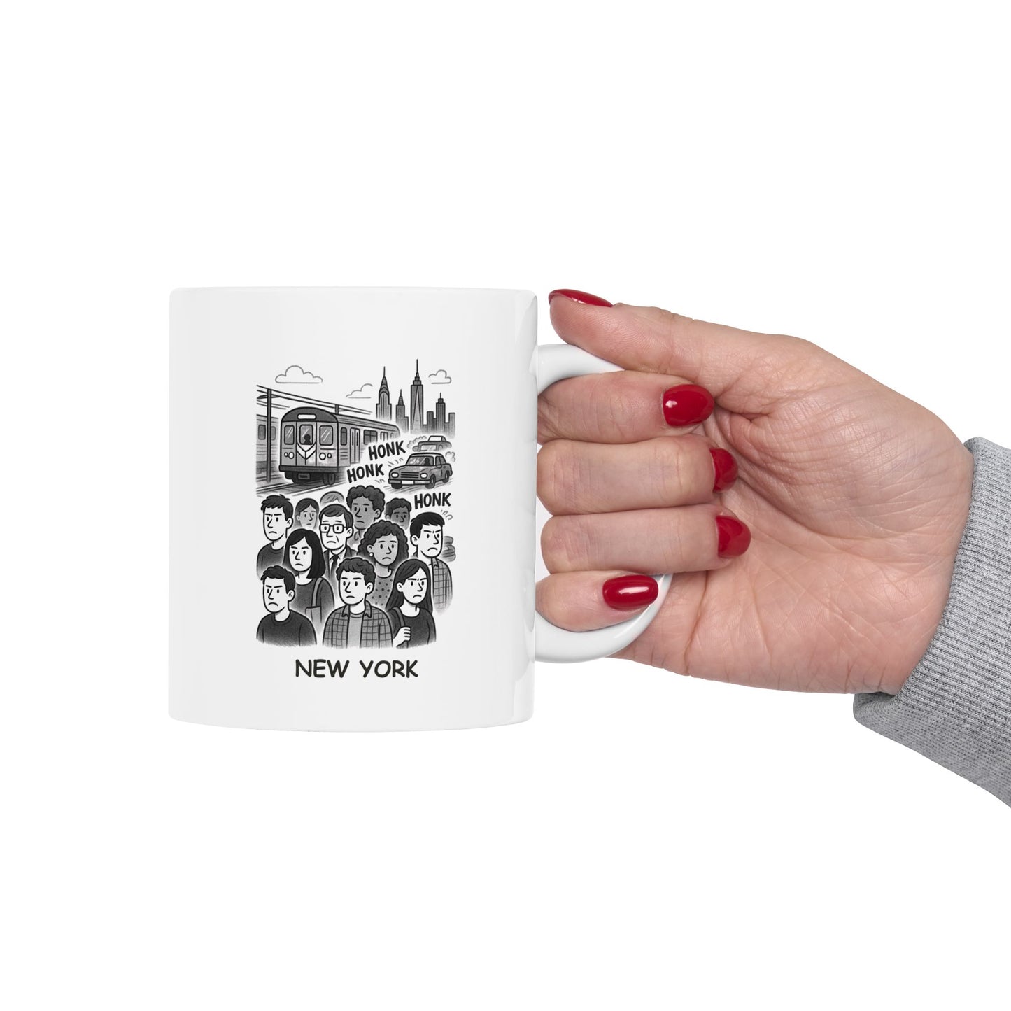 "New York: Where 'rush hour' means a crowd, a subway, and a lot of honking." Ceramic Mug - 11oz & 15oz - 12829