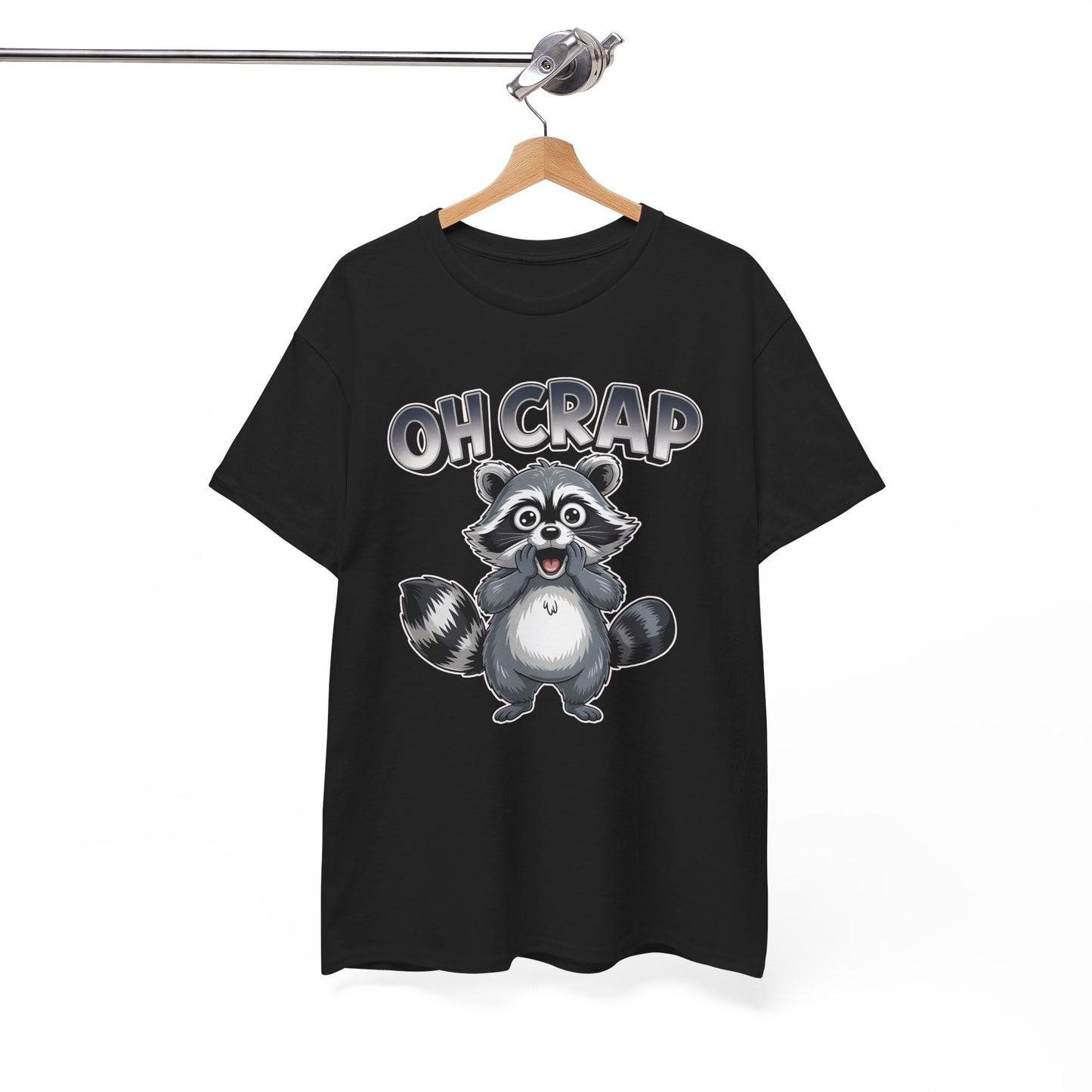Funny Raccoon T-Shirt – “Oh Crap” Cute Meme Reaction Animal Tee Gift - 14855