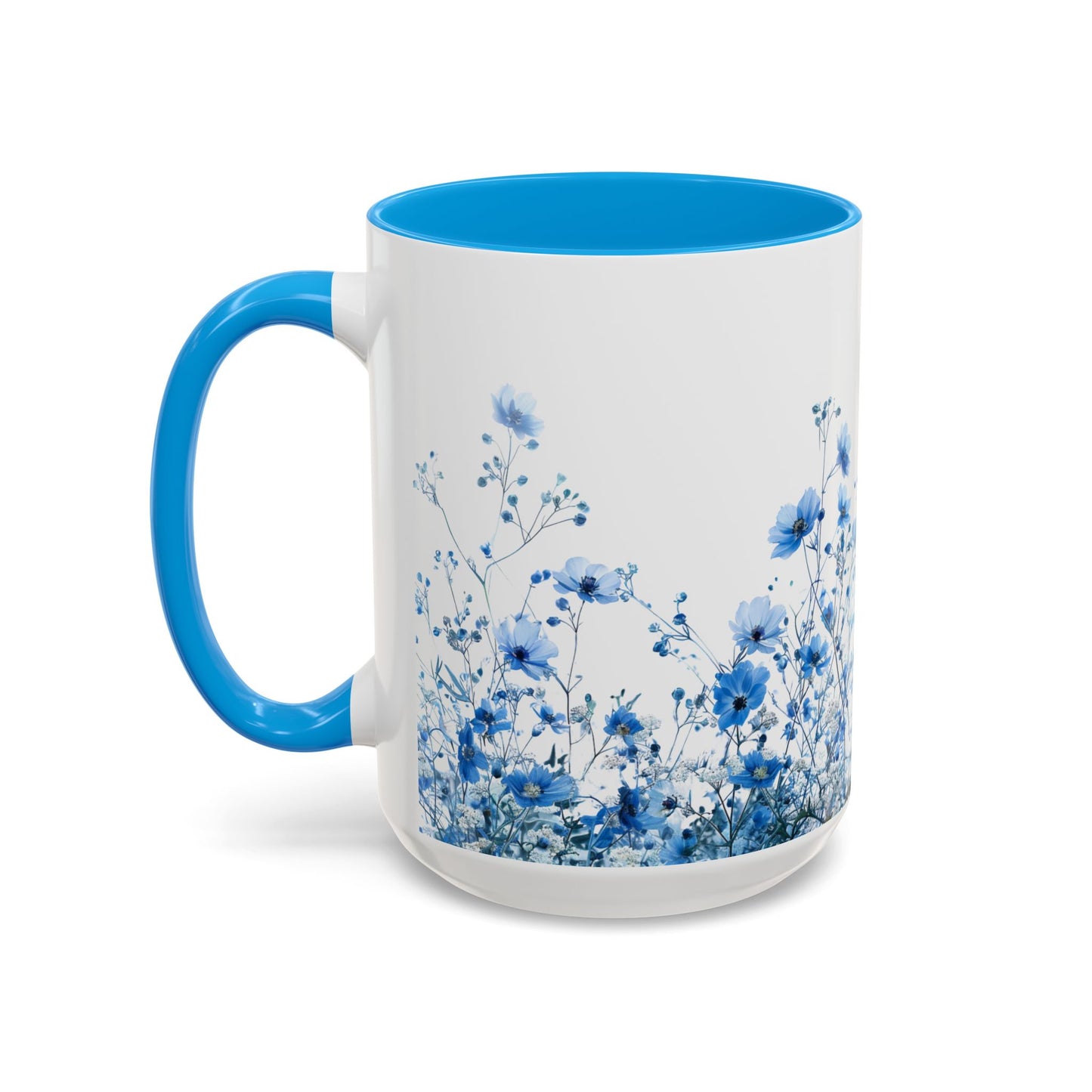 Field of Blue Flowers - Accent Coffee Mug (11, 15oz) - 10645