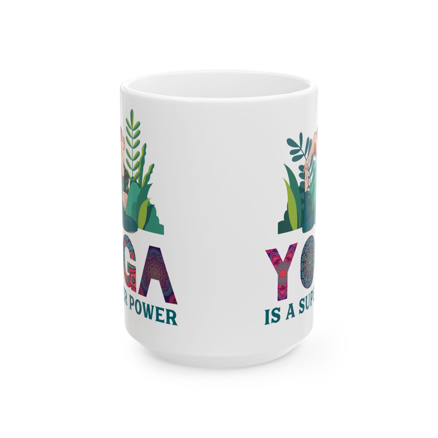 Yoga Power Ceramic Mug – Positive Affirmation Coffee Cup, Yoga Lover Gift - 13152