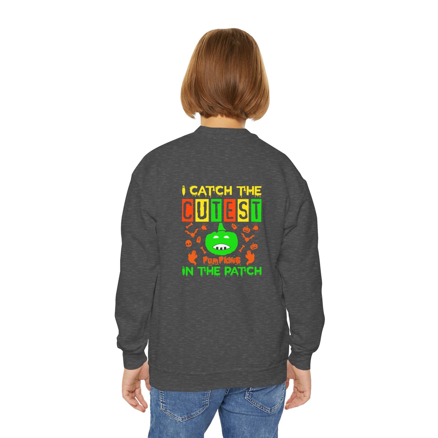 I Catch The Cutest Pumpkins In The Patch  - Youth Crewneck Sweatshirt