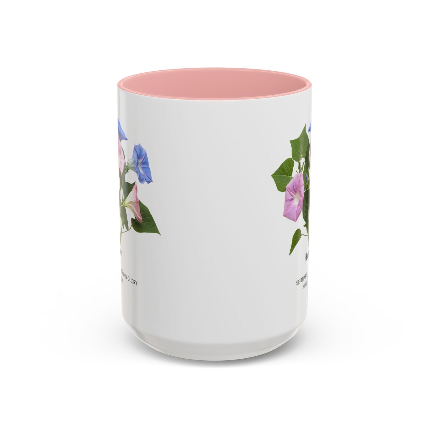 Happy Birthday: September Born, Morning Glory Flower, Customizable - Accent Coffee Mug (11, 15oz)