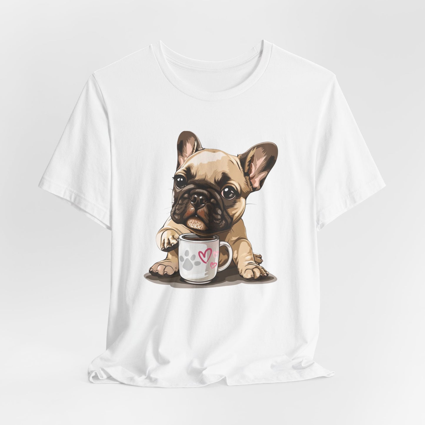 Morning Brew with Frenchie - Unisex Jersey Short Sleeve Tee