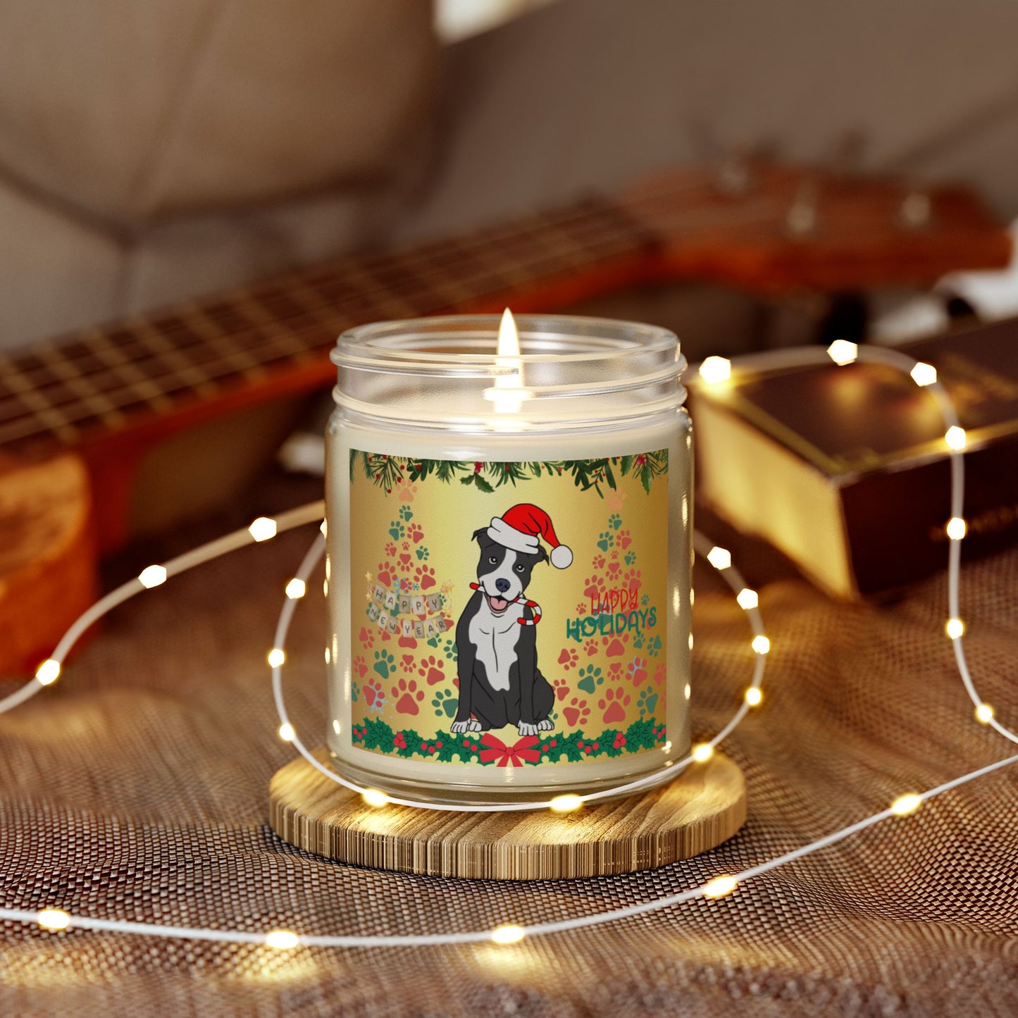 Dog: Happy Holidays - Scented Candles, Coconut Apricot Wax (4oz, 9oz)