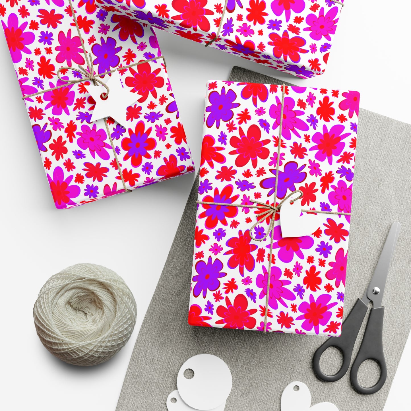 Red & Purple Flowers - Gift Wrap Papers - 10218