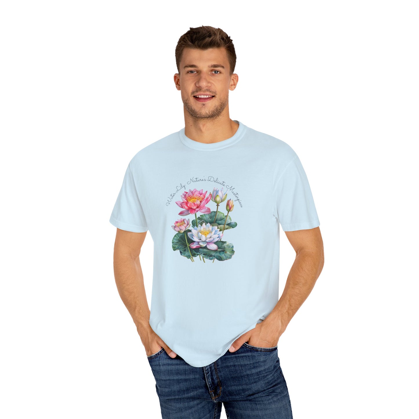 Happy Birthday, July, Water Lily - Unisex Garment-Dyed T-shirt - 10415