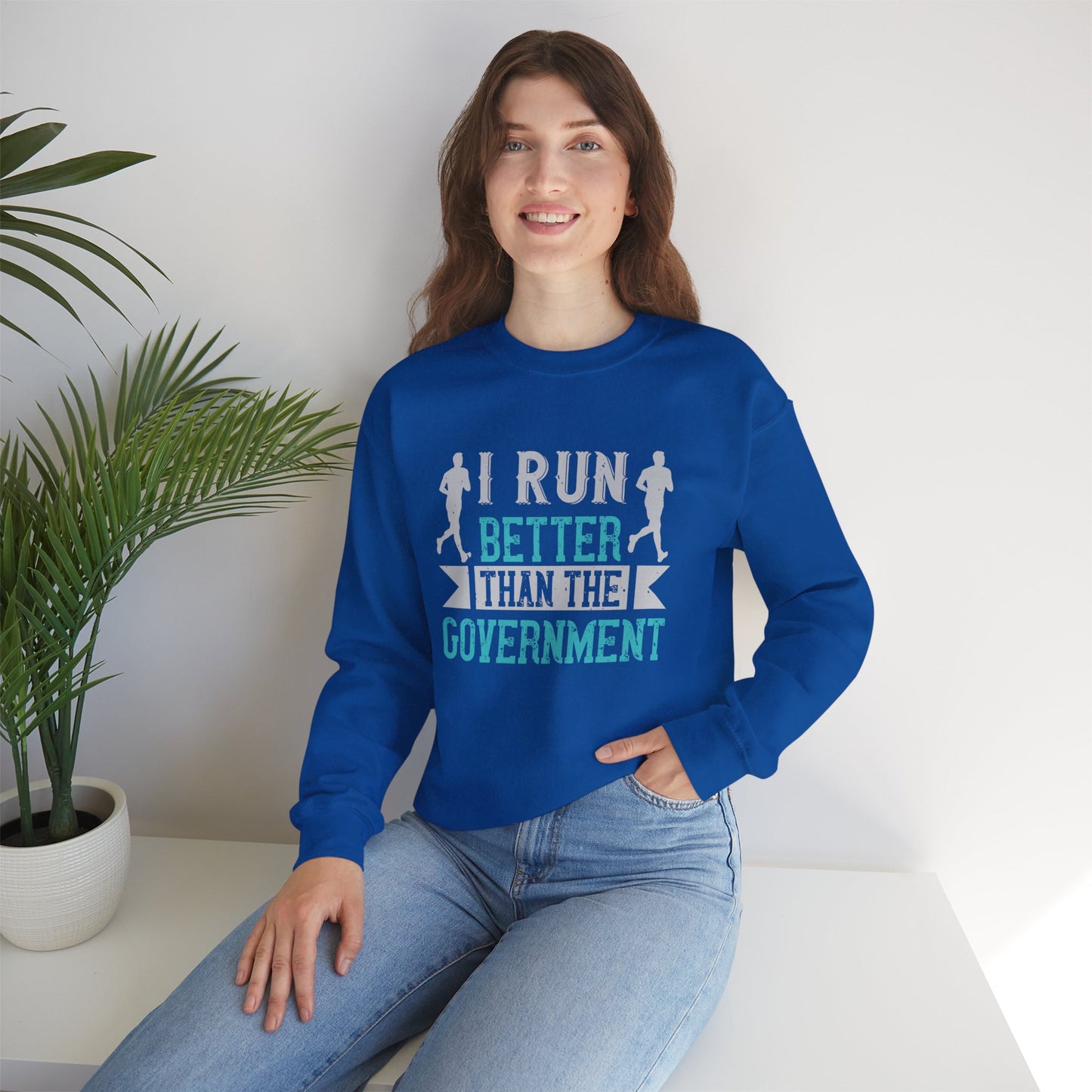 I Run Better Than the Government - Unisex Heavy Blend™ Crewneck Sweatshirt