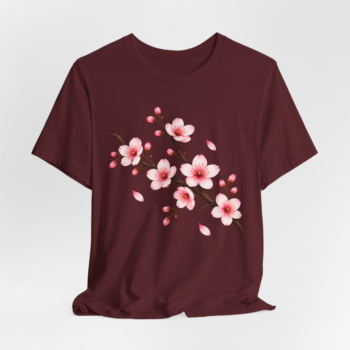 Cherry Blossom T-Shirt, Pink Sakura Branch Floral Tee - 14994