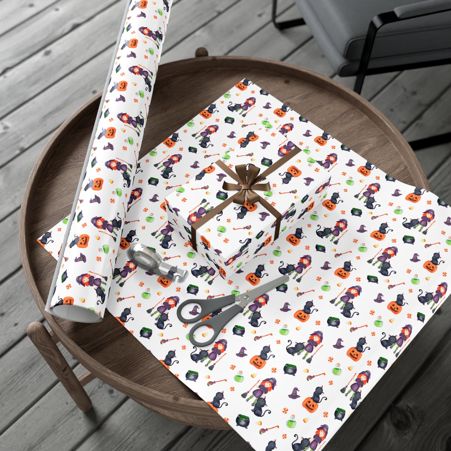 Halloween Girl with a Black Cat - Gift Wrap Papers - 13987