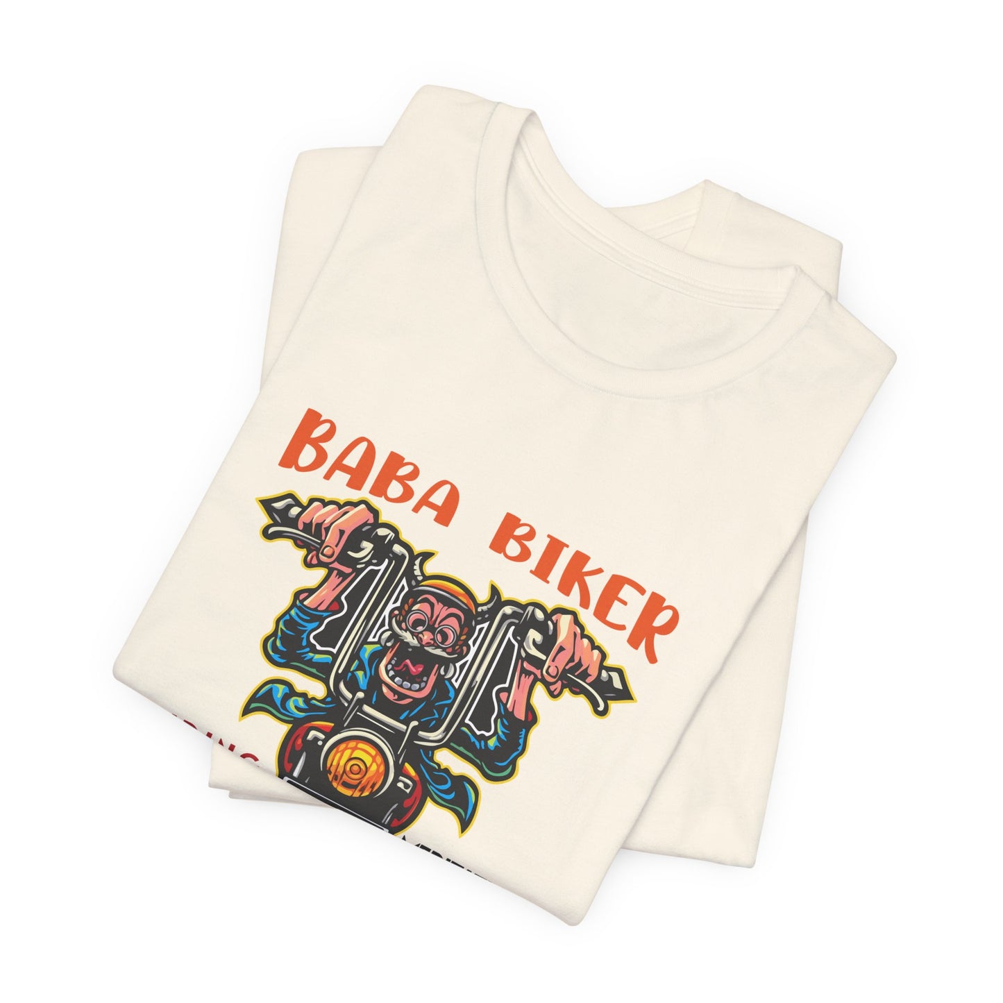 Baba Biker, Riding, Meditating and Samadhi - Unisex Jersey Short Sleeve Tee