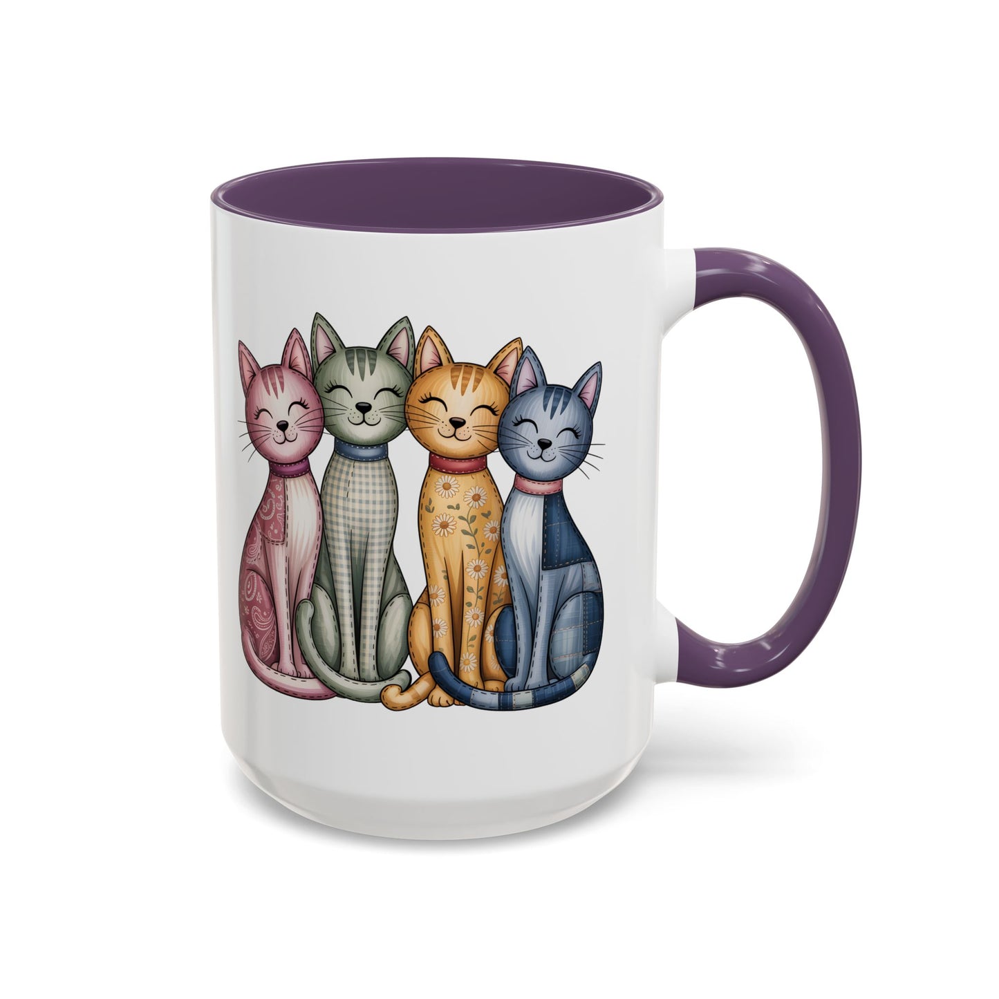 Happy Cats Illustration Mug – Colorful Cat Art Coffee Cup (11oz / 15oz) - 14769