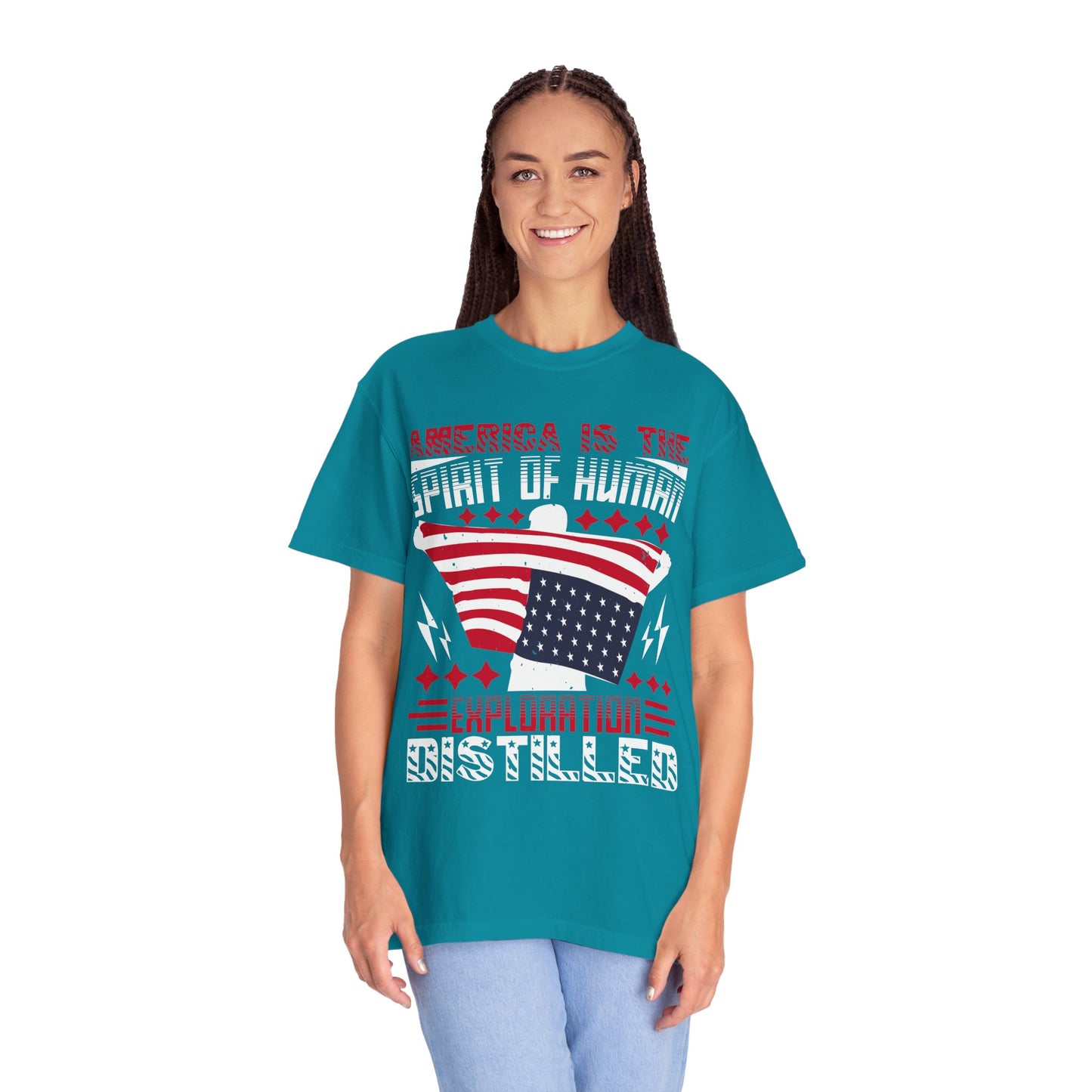 Patriotic Unisex T-Shirt - Spirit of Human Exploration, Independence Day Gift, July 4th Celebration Wear, American Pride Tee - 13792