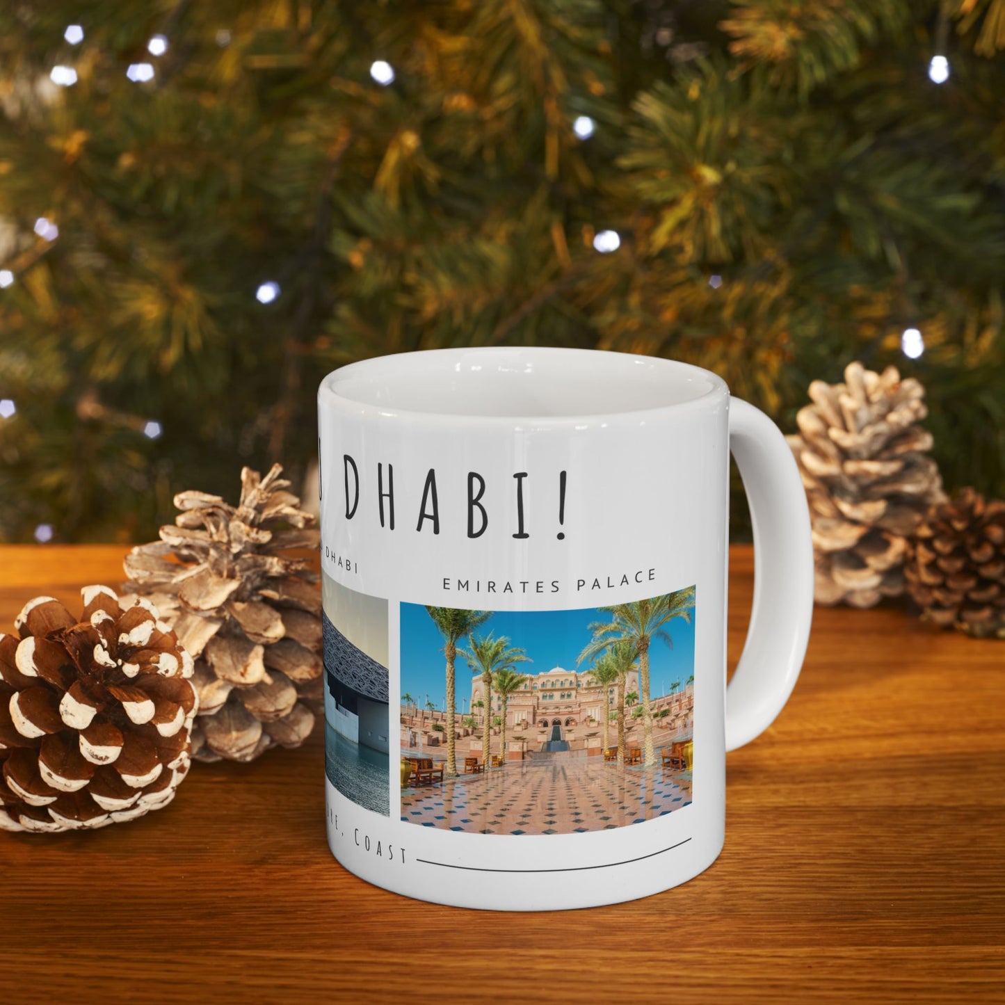 Hello Abu Dhabi! Ceramic Mug - 11oz & 15oz Coffee Cup with Scenic Design - 12097